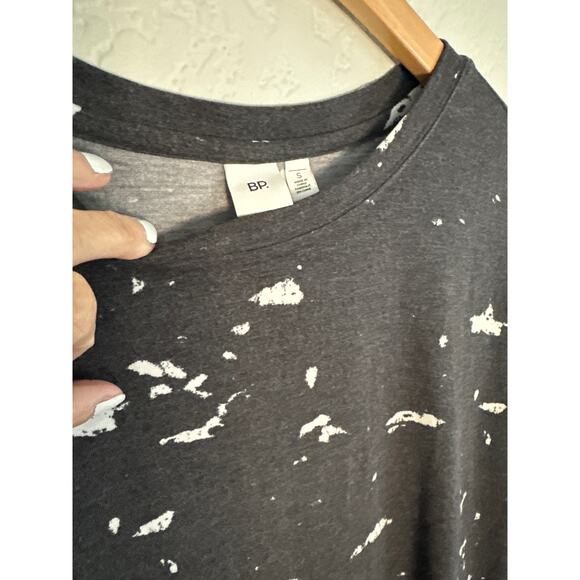 NEW BP. Charcoal Grey T-shirt Dress Nordstrom Artsy Retro 80s Paint Splatter - Picture 3 of 5